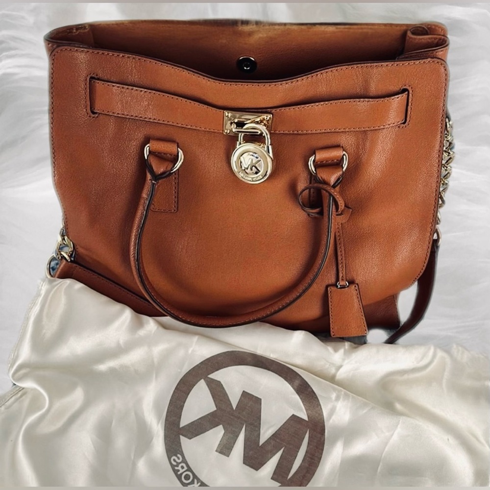 Michael Kors Large Cognac Hamilton Saffiano Tote - Picture 5 of 12